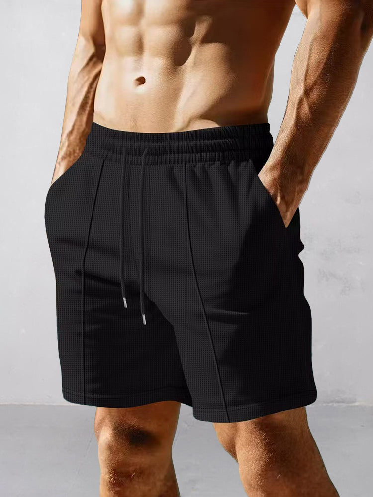 Shorts casuales de tejido waffle