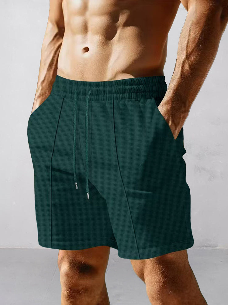Shorts casuales de tejido waffle