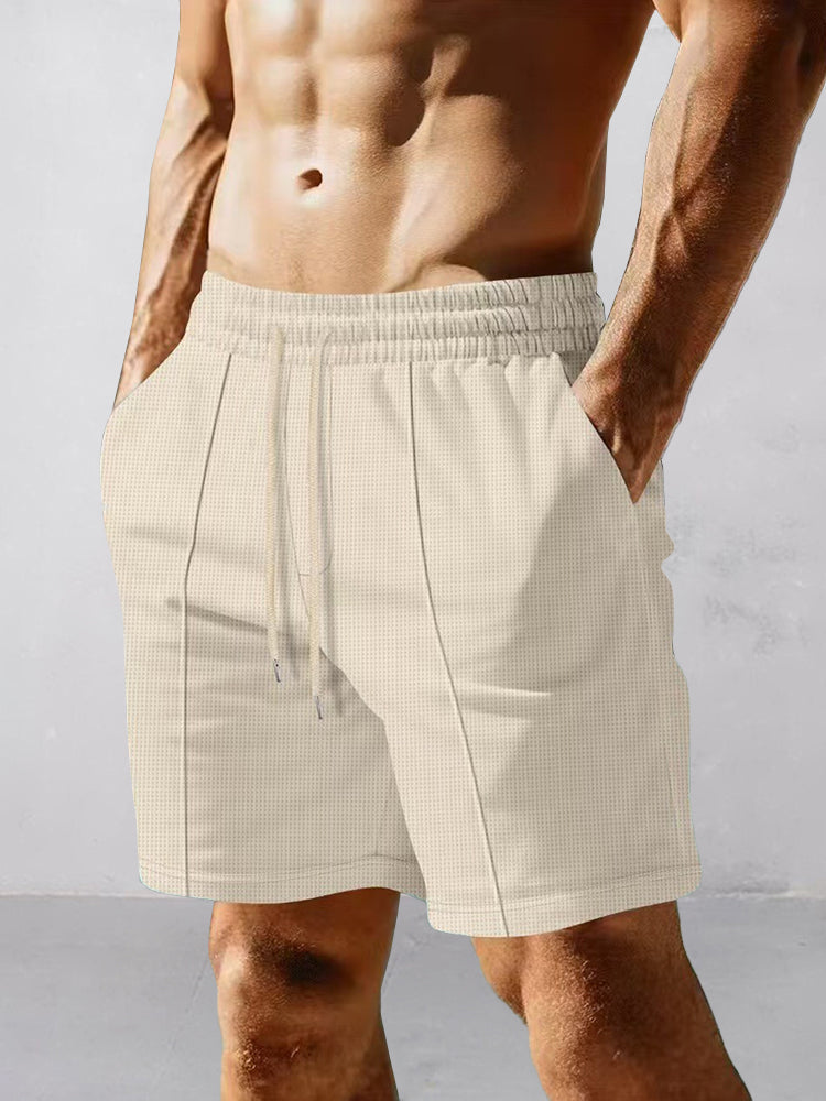 Shorts casuales de tejido waffle