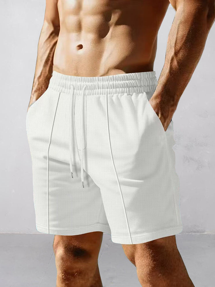 Shorts casuales de tejido waffle