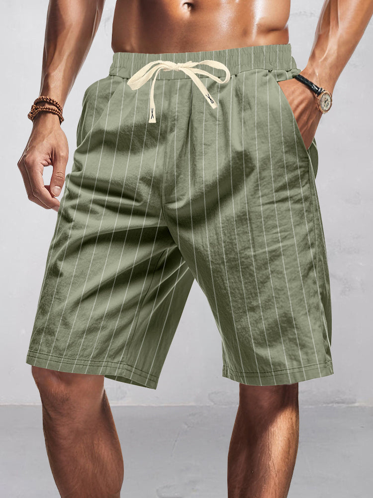 Shorts casuales de rayas 100% algodón