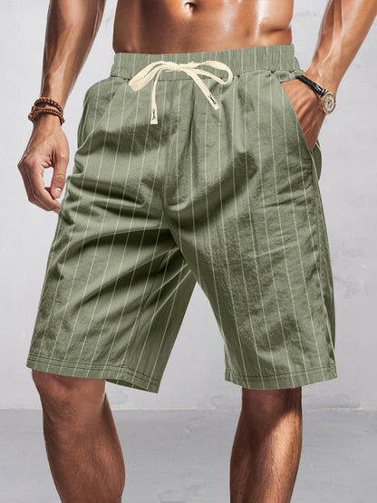 Shorts casuales de rayas 100% algodón