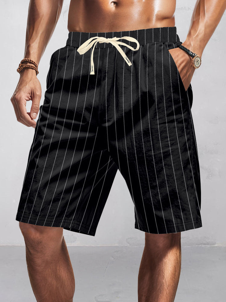 Shorts casuales de rayas 100% algodón