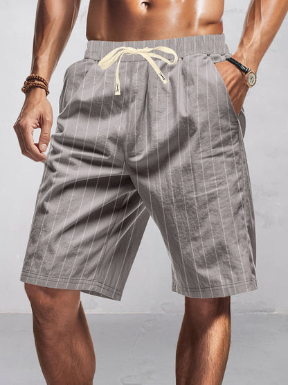 Shorts casuales de rayas 100% algodón