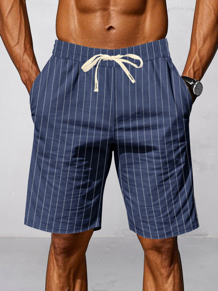Shorts casuales de rayas 100% algodón