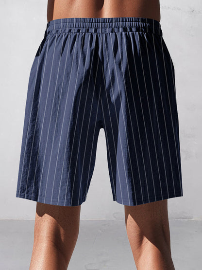 Shorts casuales de rayas 100% algodón