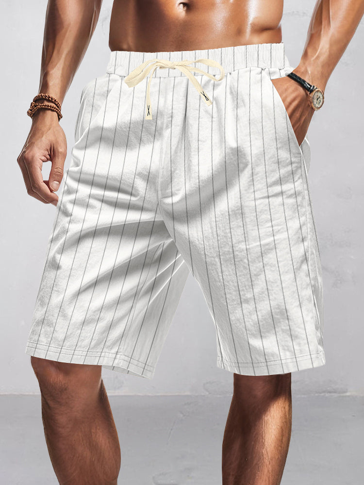 Shorts casuales de rayas 100% algodón