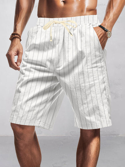 Shorts casuales de rayas 100% algodón