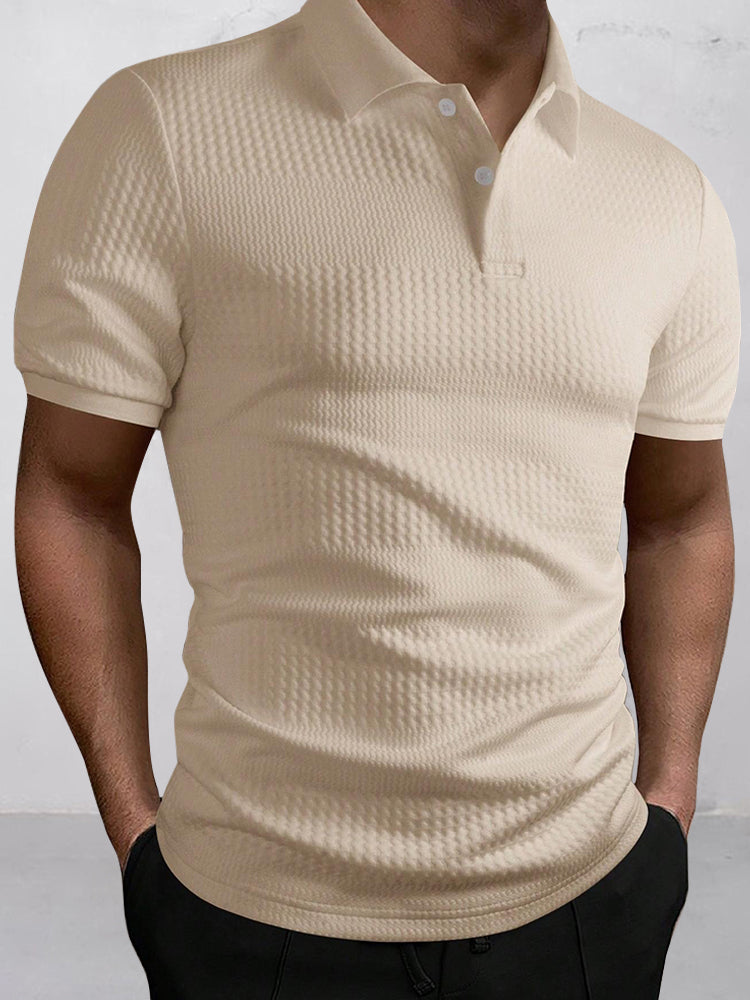 Polo de jacquard texturizado