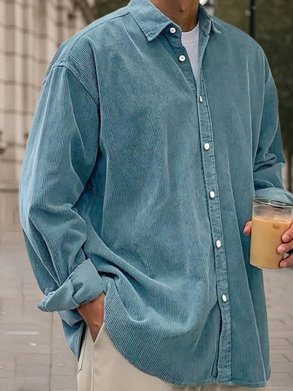 Camisa clásica de pana de manga larga