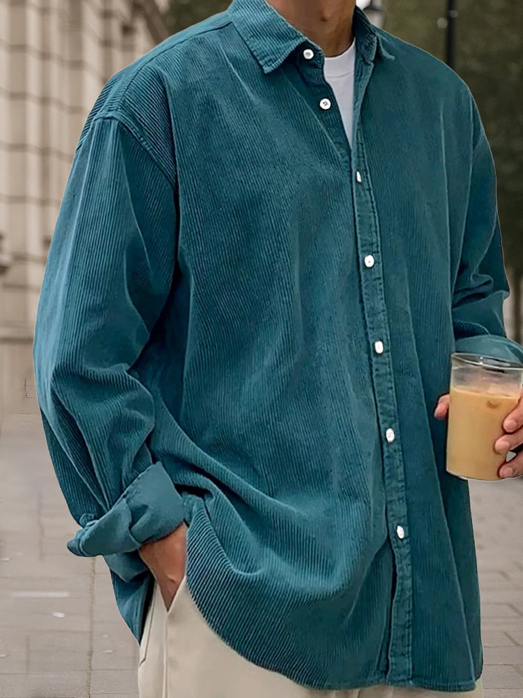 Camisa clásica de pana de manga larga