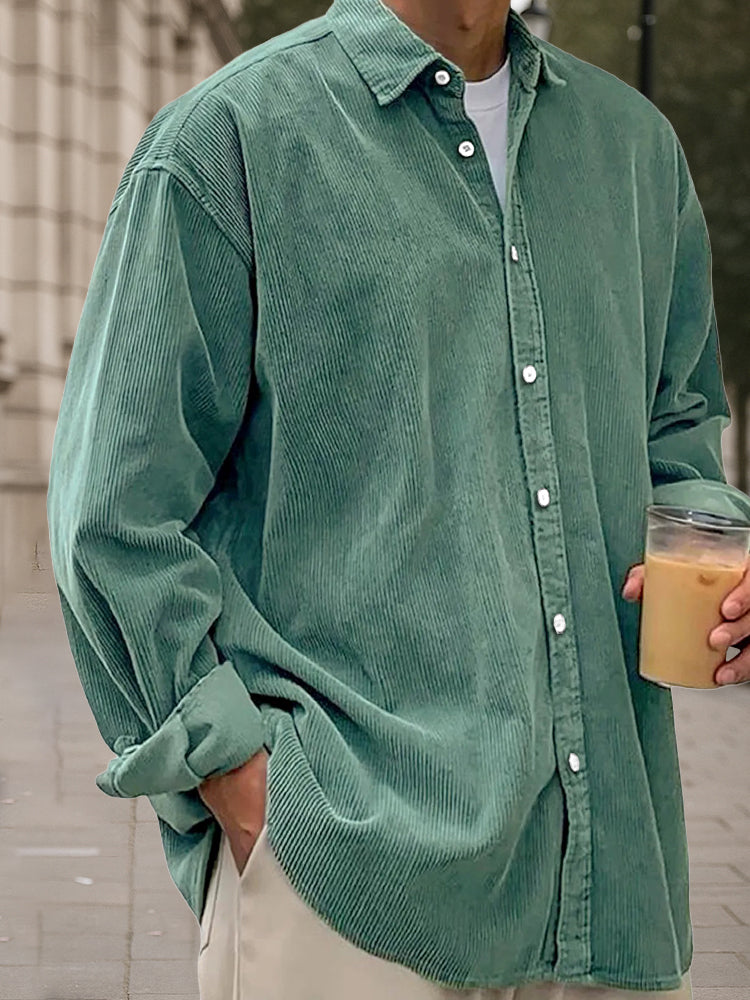 Camisa clásica de pana de manga larga