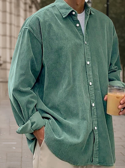 Camisa clásica de pana de manga larga