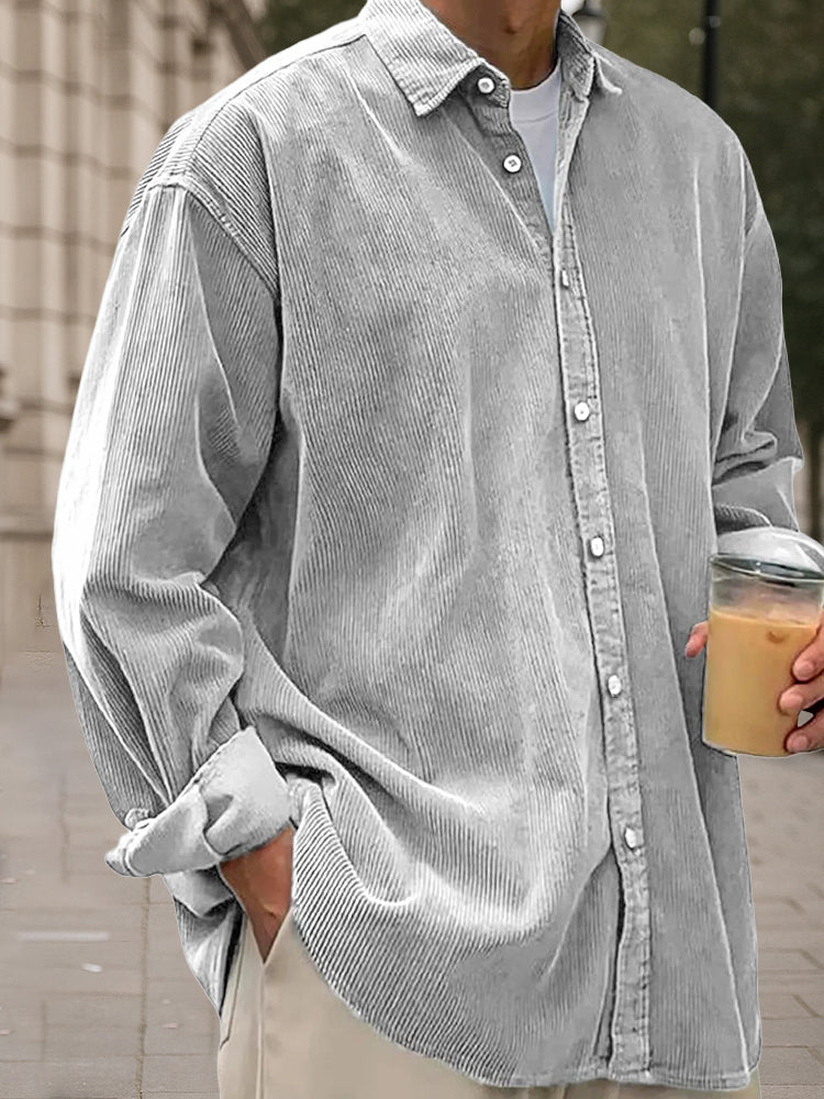 Camisa clásica de pana de manga larga