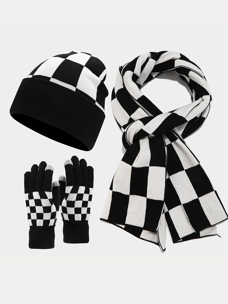 Set 3 en 1: gorro de punto,bufanda y guantes