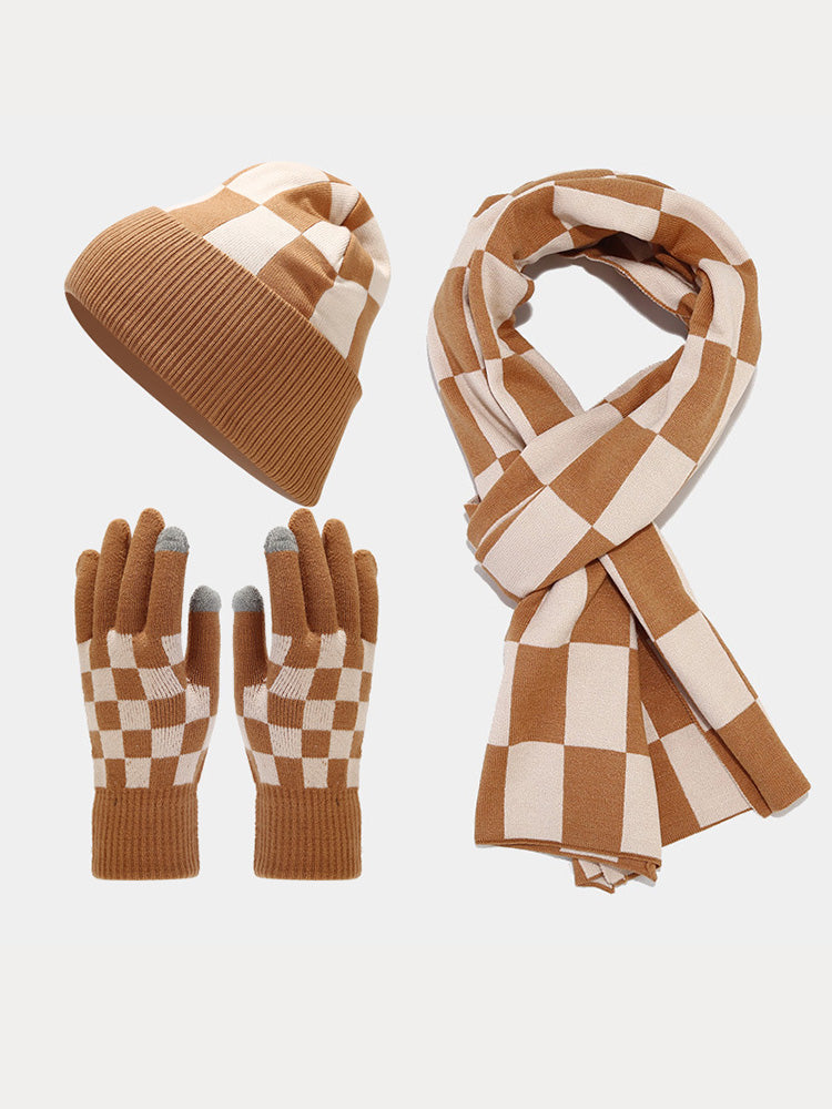 Set 3 en 1: gorro de punto,bufanda y guantes