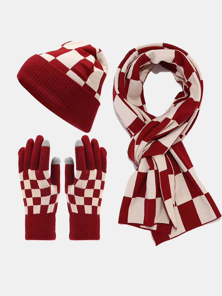 Set 3 en 1: gorro de punto,bufanda y guantes