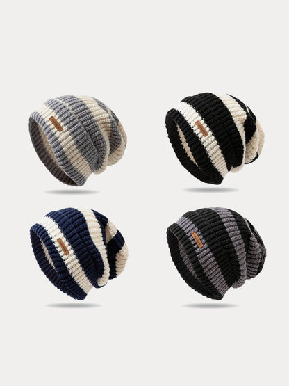 Gorro de punto a rayas cómodo y apilable