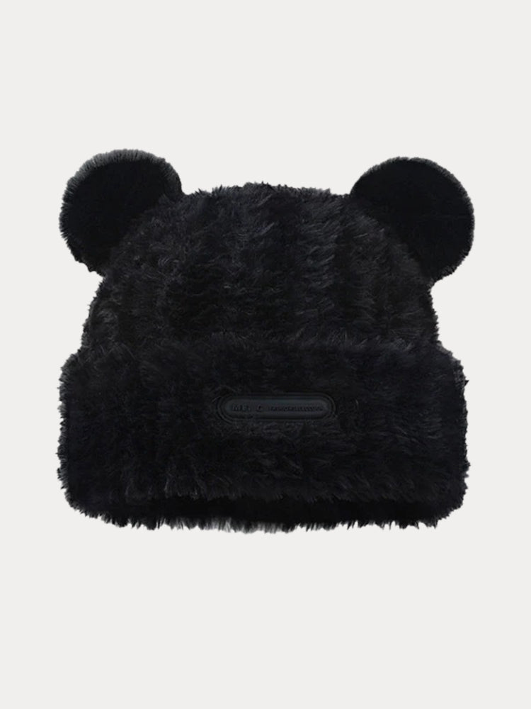 Gorro de punto con orejas de oso
