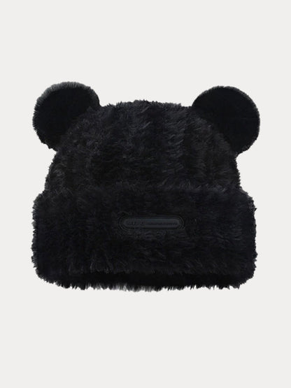 Gorro de punto con orejas de oso