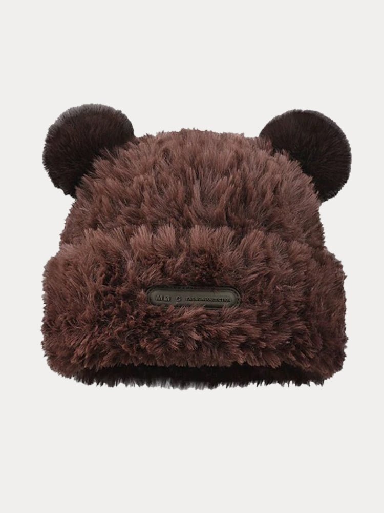 Gorro de punto con orejas de oso