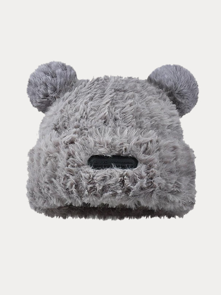 Gorro de punto con orejas de oso