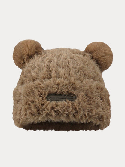 Gorro de punto con orejas de oso