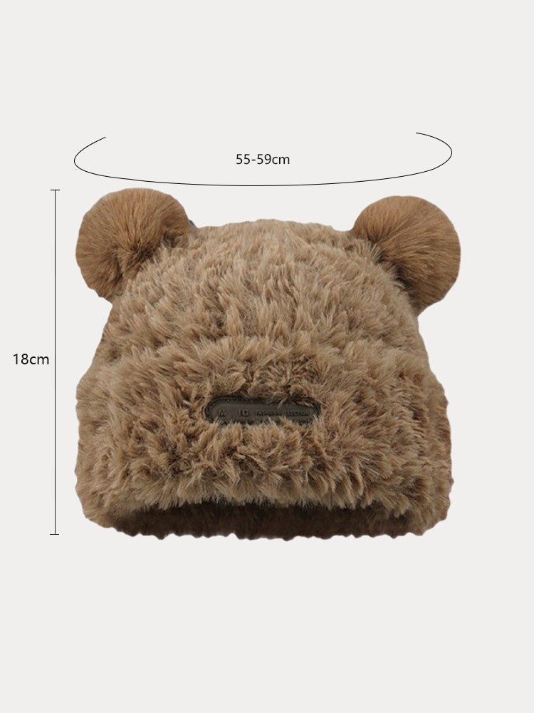 Gorro de punto con orejas de oso
