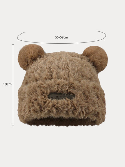 Gorro de punto con orejas de oso