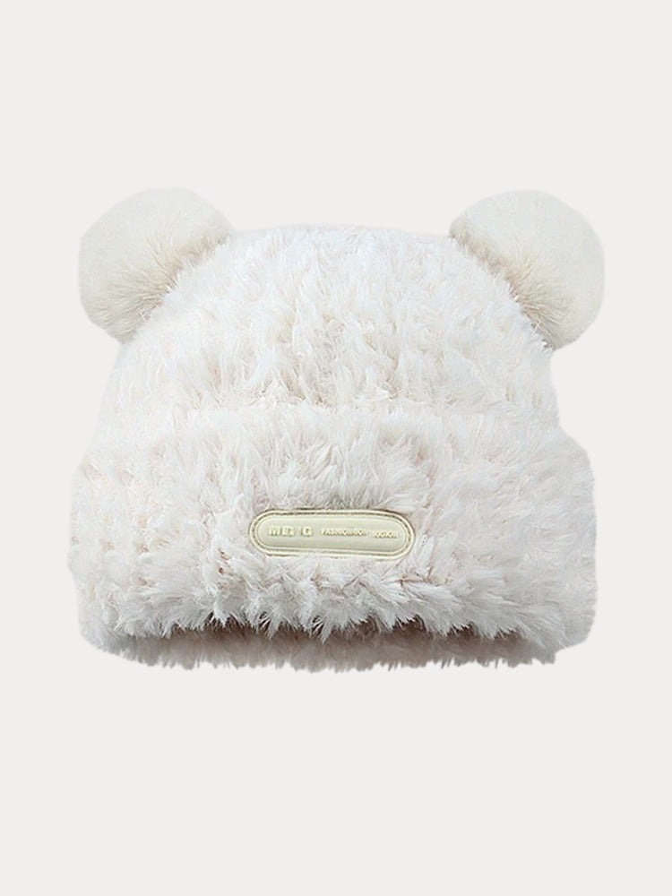 Gorro de punto con orejas de oso