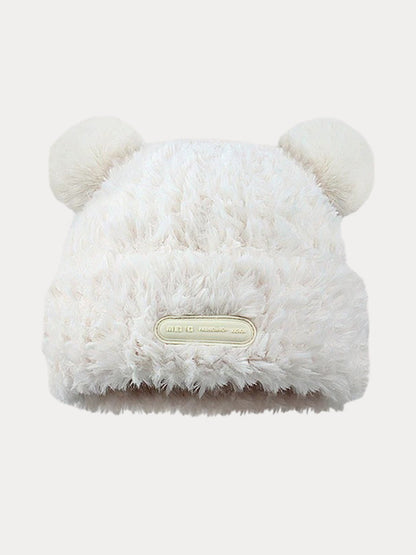 Gorro de punto con orejas de oso