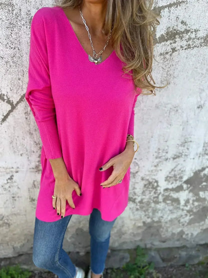 Top con Escote en V y Corte Largo