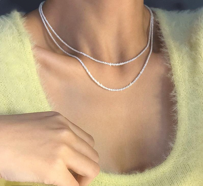Collar de plata con luz de estrellas - set