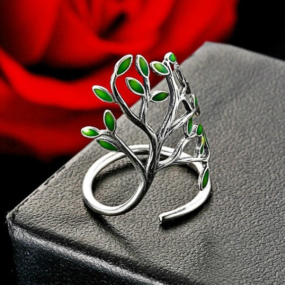 ANILLO DE HOJA VERDE (AJUSTABLE)