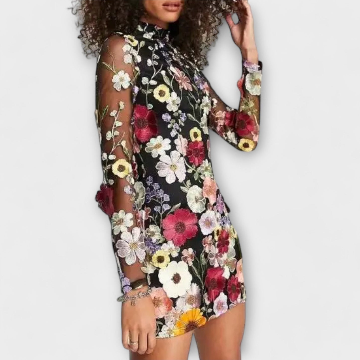vestido con estampado de flores