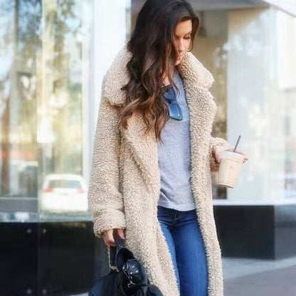 Abrigo de invierno para mujer estilo teddy, cálido y suave.