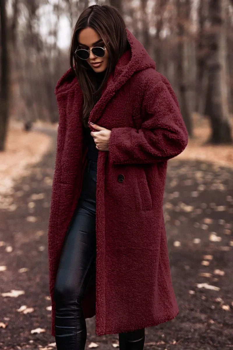 Chaqueta de invierno cómoda para mujer con capucha
