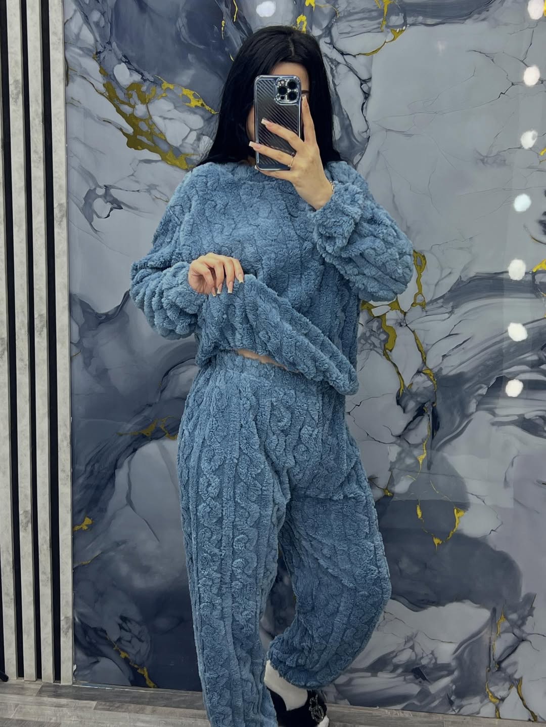 Conjunto de ropa de casa para mujer, cálido y cómodo, de forro polar