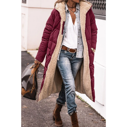 Abrigo de invierno moderno para mujer con cinturón