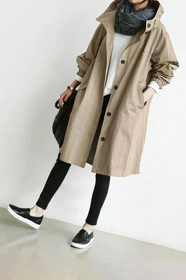 Abrigo impermeable para mujer cálido