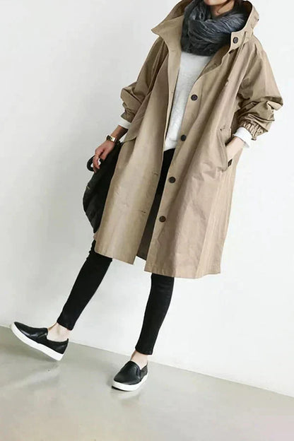 Abrigo impermeable para mujer cálido