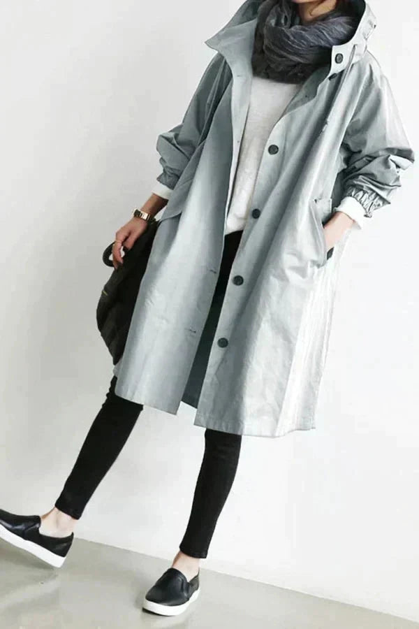 Abrigo impermeable para mujer cálido