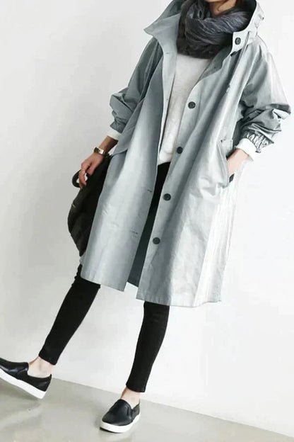 Abrigo impermeable para mujer cálido