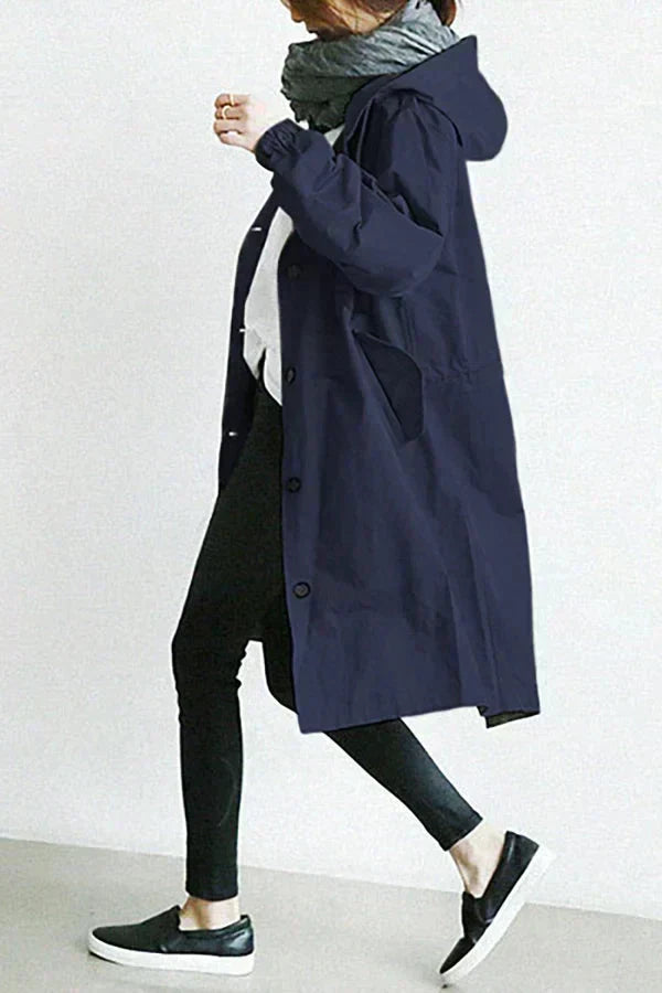 Abrigo impermeable para mujer cálido