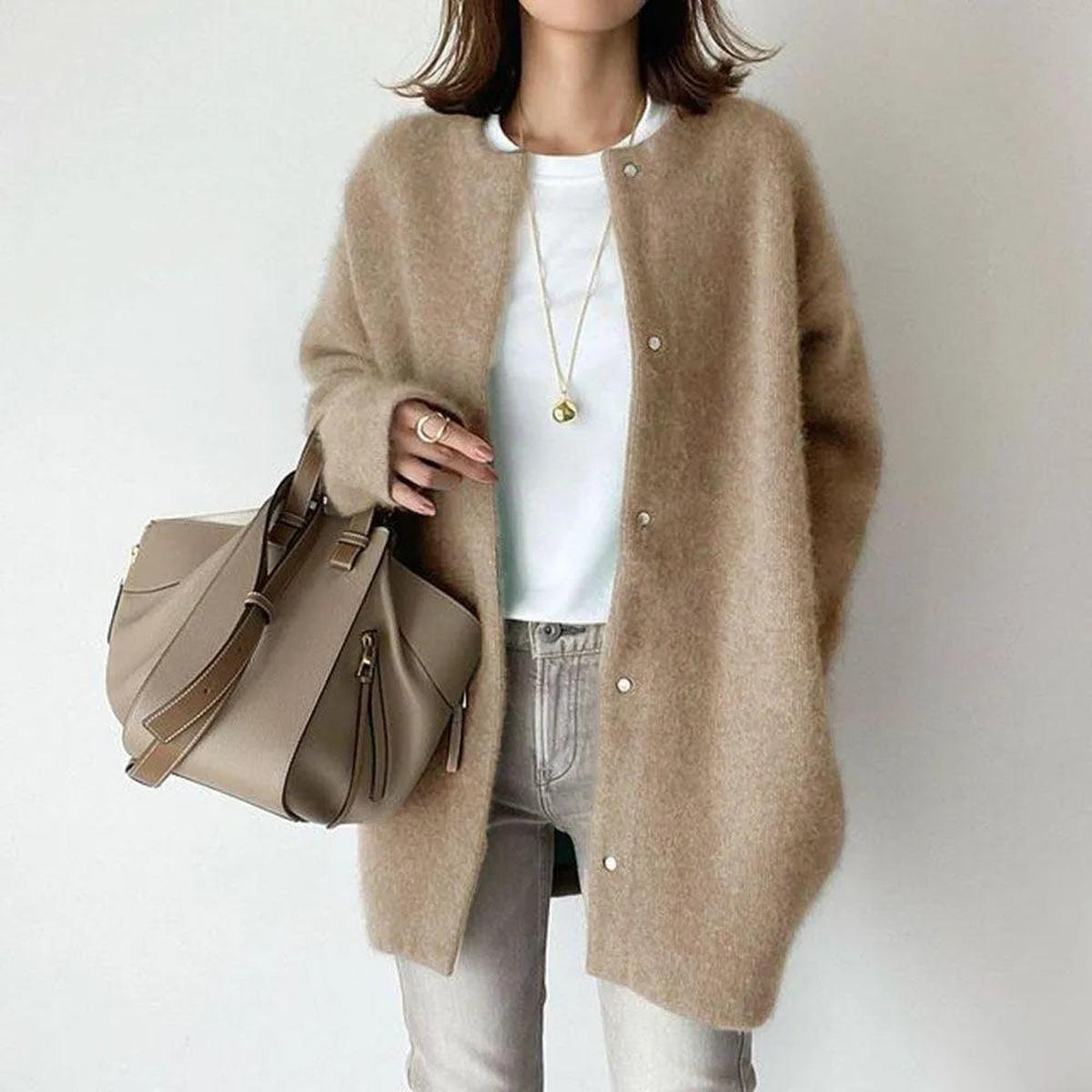 Chaqueta de punto casual con botones