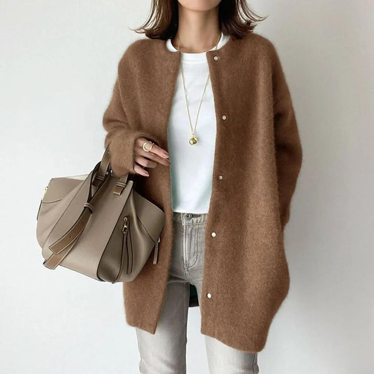 Chaqueta de punto casual con botones