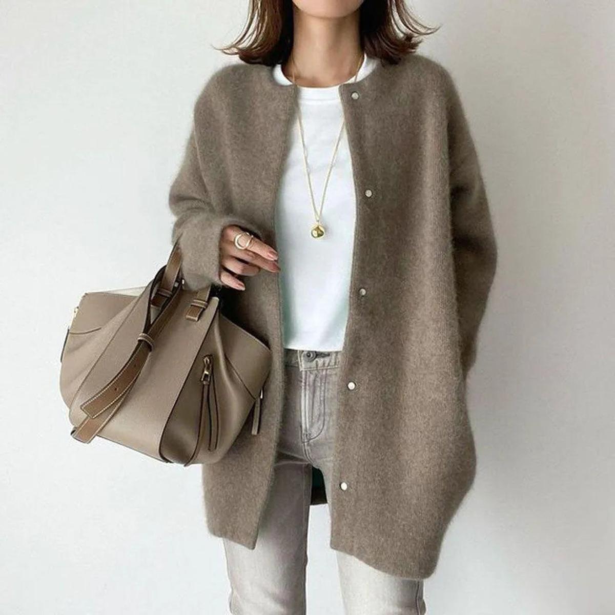 Chaqueta de punto casual con botones