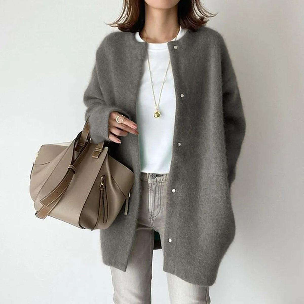 Chaqueta de punto casual con botones