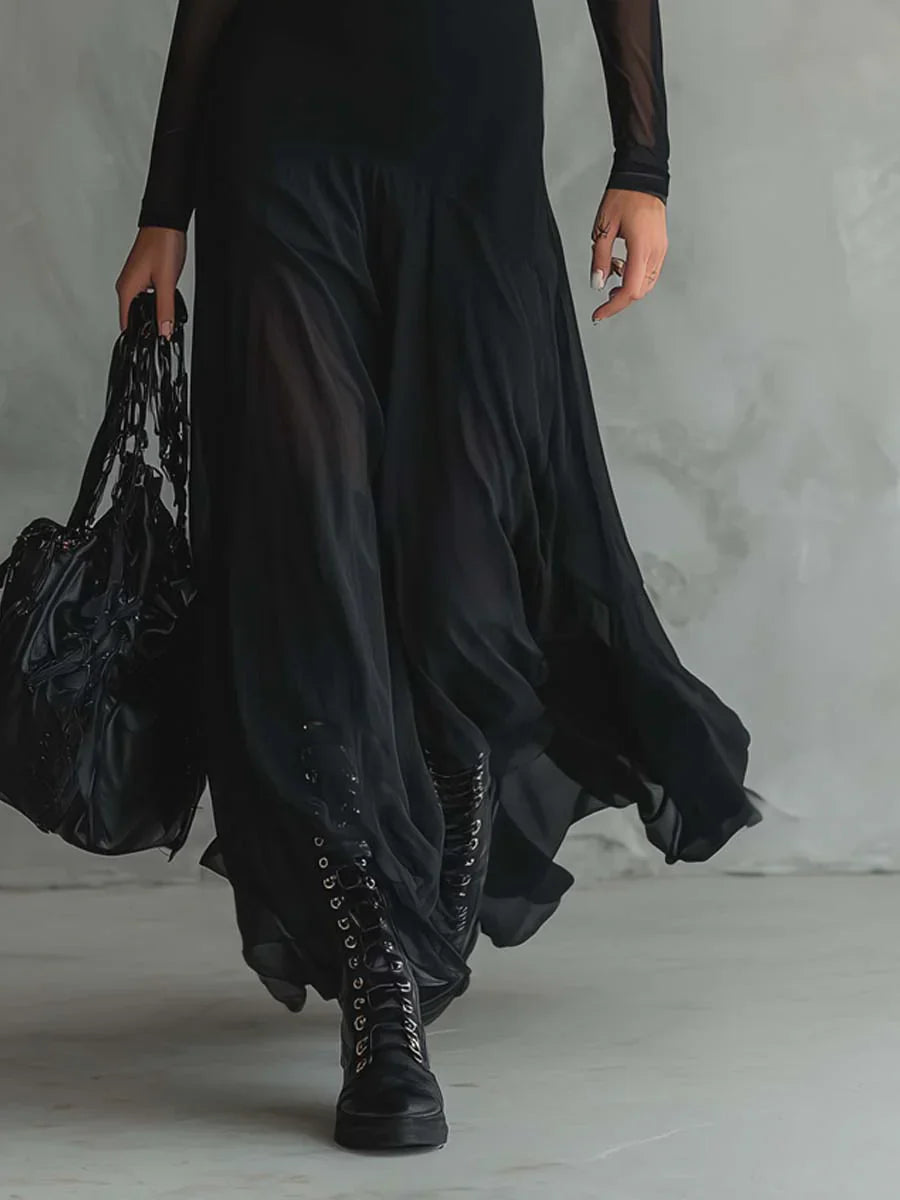 Vestido maxi con diseño en capas