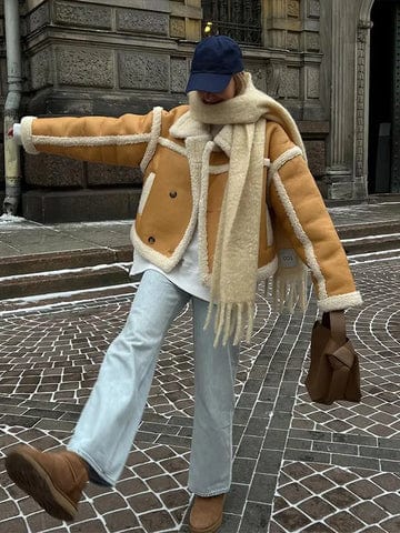 Chaqueta corta para mujer cálida con corte crop